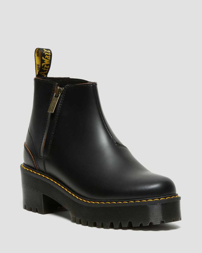 Dr Martens Womens Rometty II Vintage Smooth Leather Chelsea Boots Black - 81564ALVT